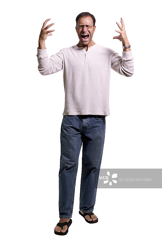 沮丧的男人尖叫图片素材