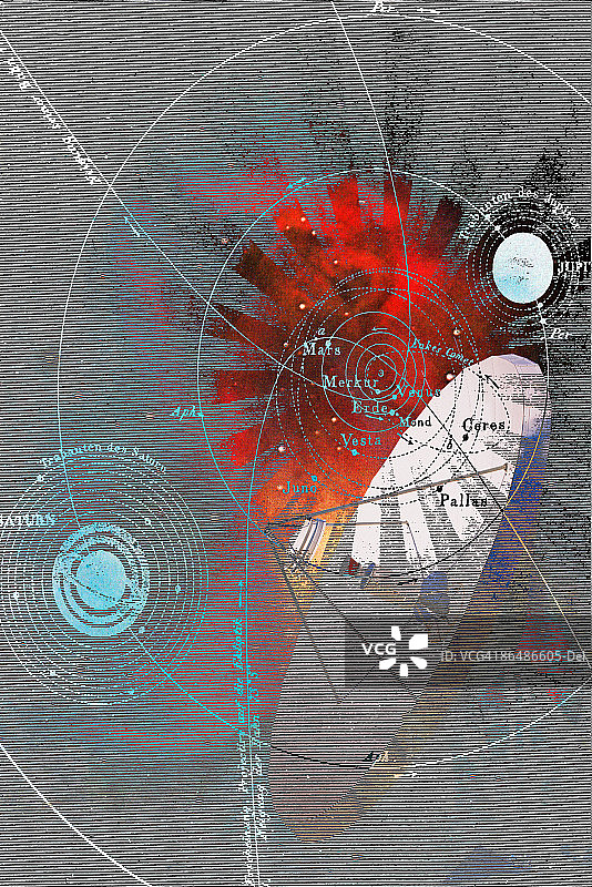 宇宙地图和卫星天线图片素材