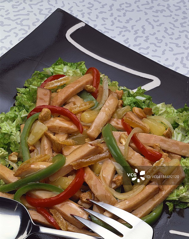 腰果彩椒炒鸡丁图片素材