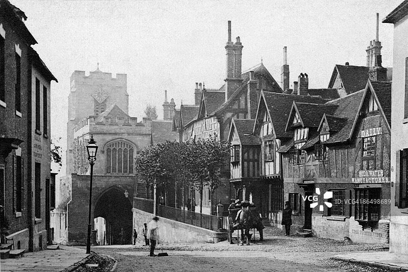 英国街道和建筑的复古照片图片素材