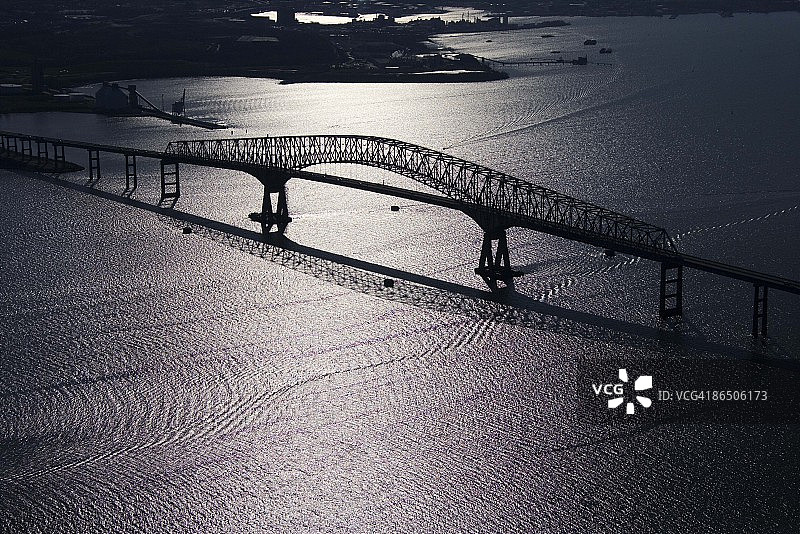 马里兰州巴尔的摩市Key Bridge鸟瞰图图片素材