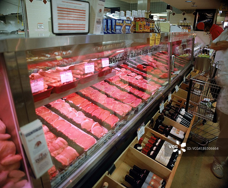 市场上的肉类柜台图片素材