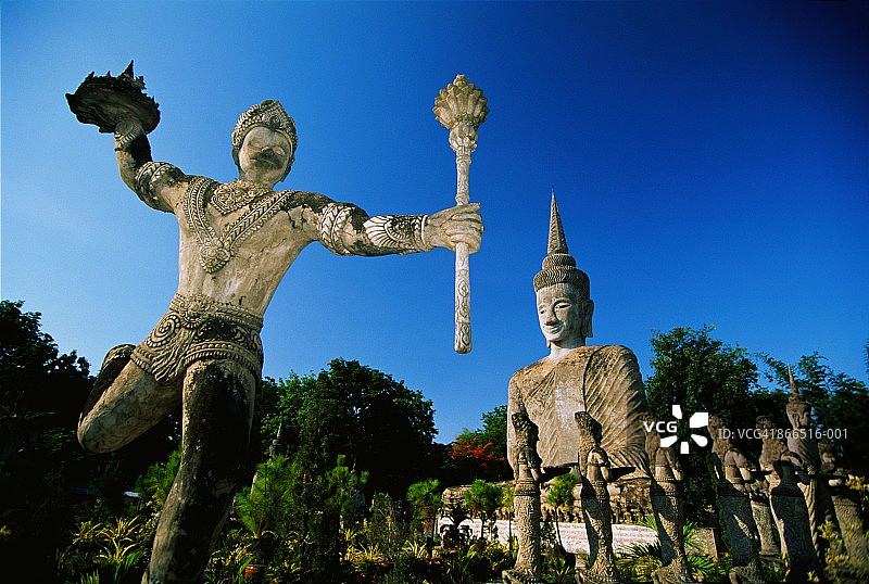 泰国廊开府：卡克寺的印度教佛教石像图片素材