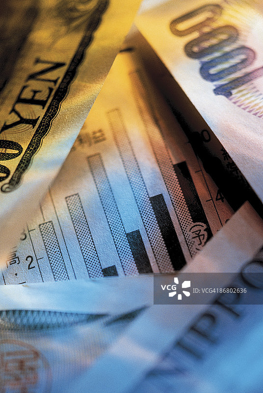 日元和图表图片素材