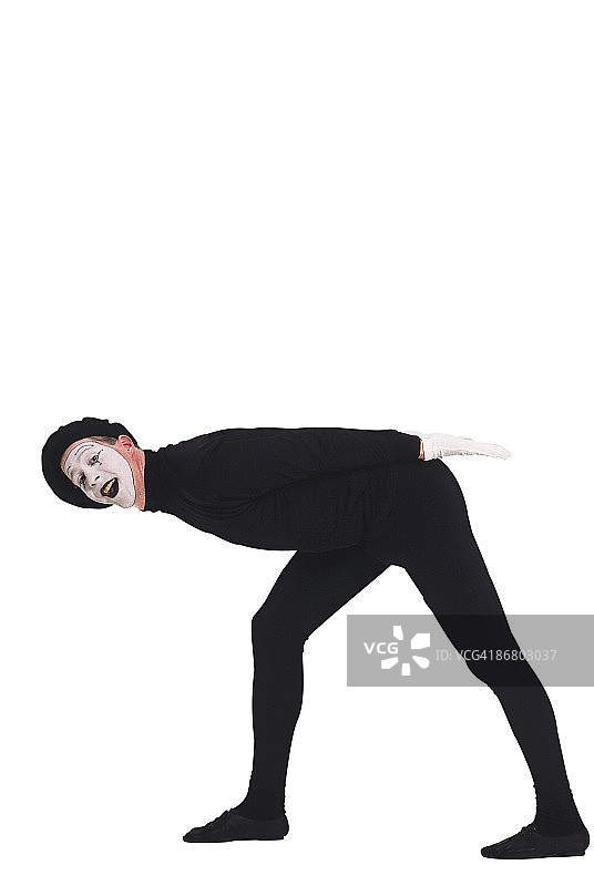 弯腰的默剧演员图片素材