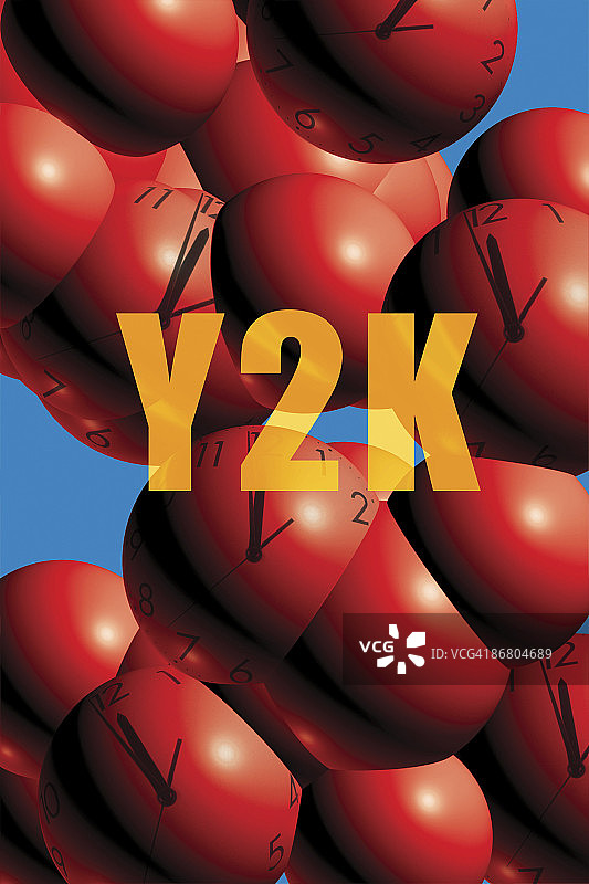 Y2K字母时钟元素图片素材