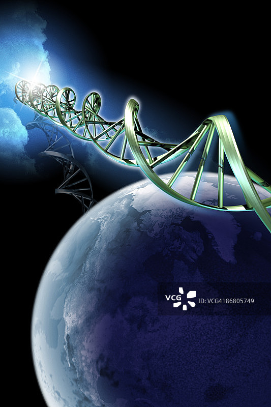 双螺旋与行星图片素材