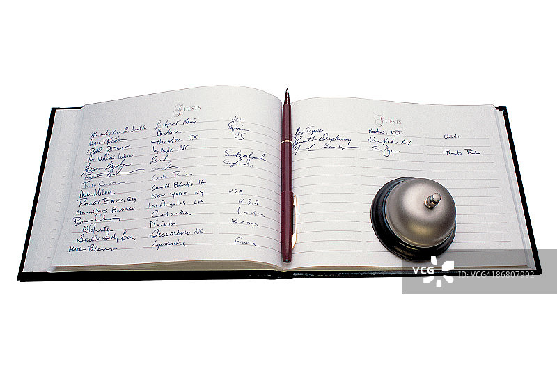 登记簿和铃铛图片素材