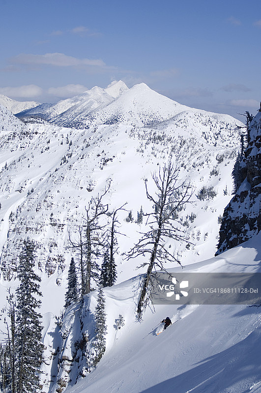 冰川国家公园的野外滑雪道图片素材