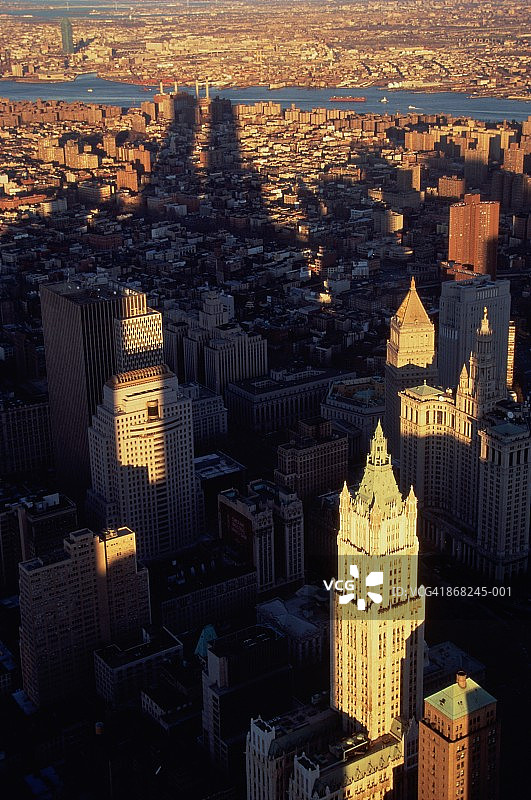 美国纽约东河城市景观鸟瞰图片素材