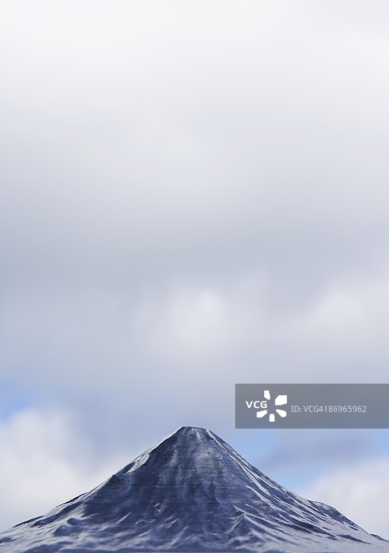 富士山背景下的朵朵白云图片素材