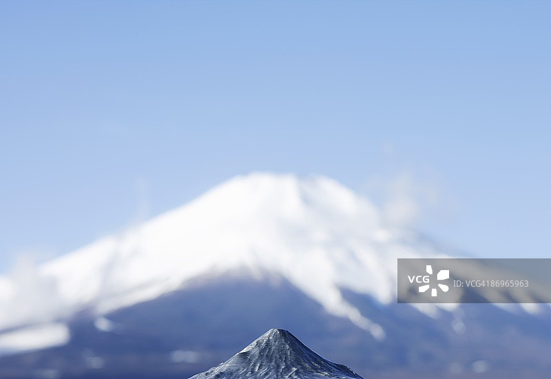 富士山仿制品背景真实富士山图片素材