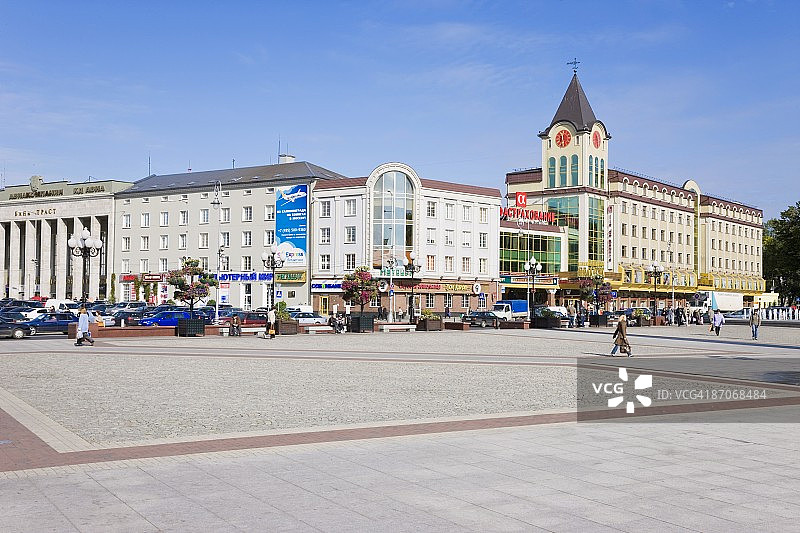 加里宁格勒胜利广场的新购物中心图片素材