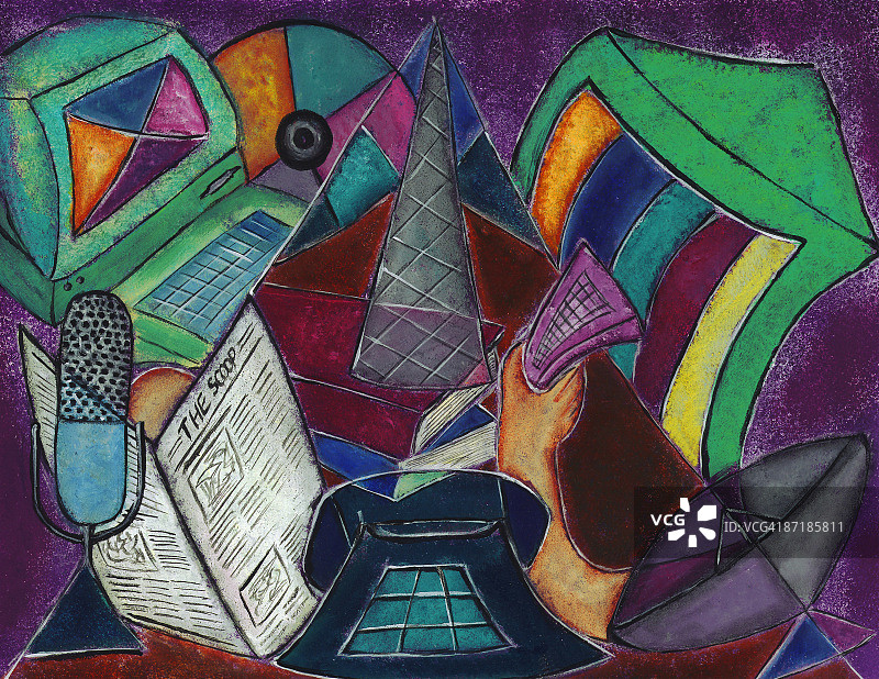 通信媒体插画图片素材