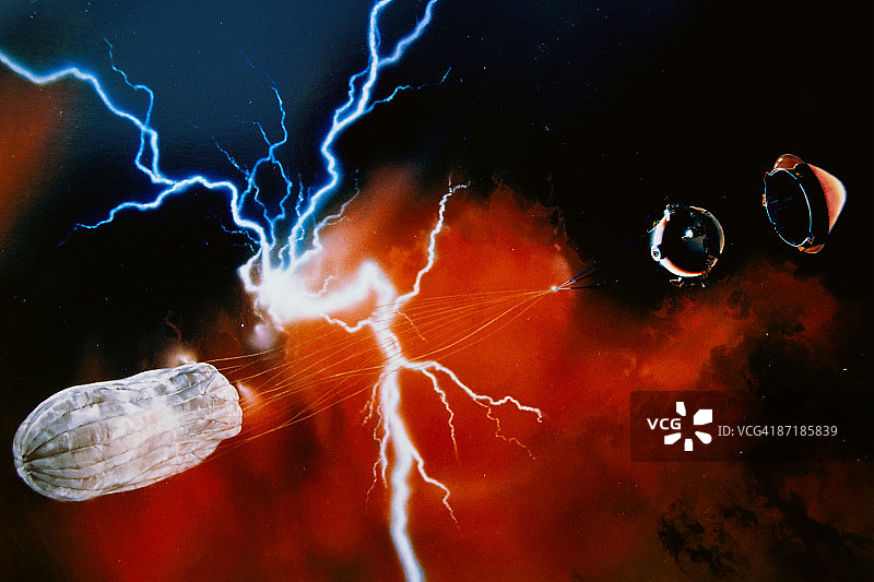 伽利略探测器及灯光艺术作品图片素材