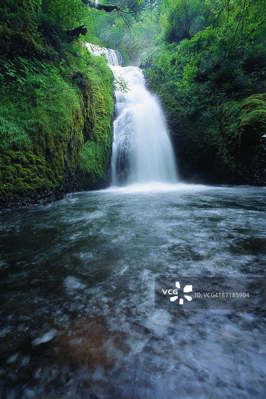 俄勒冈州新娘面纱瀑布图片素材