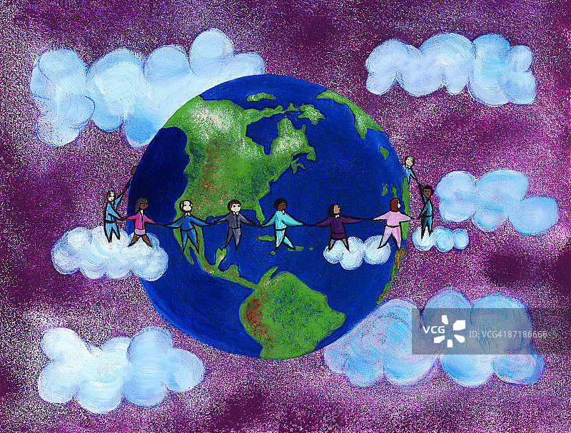 全球社群插画图片素材