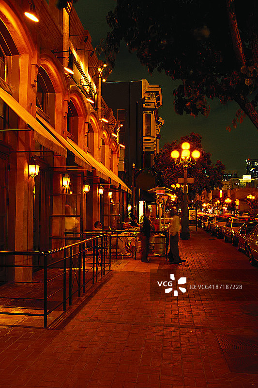 加利福尼亚州圣地亚哥的古老瓦斯灯街区图片素材