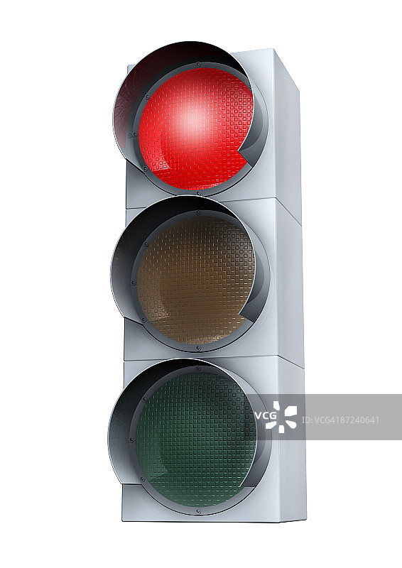 白色背景上的红灯图片素材