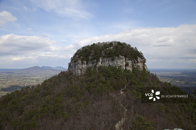 下午中旬的北卡罗来纳州飞行员山图片素材