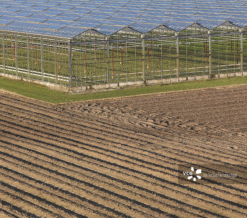 耕地里的温室大棚图片素材