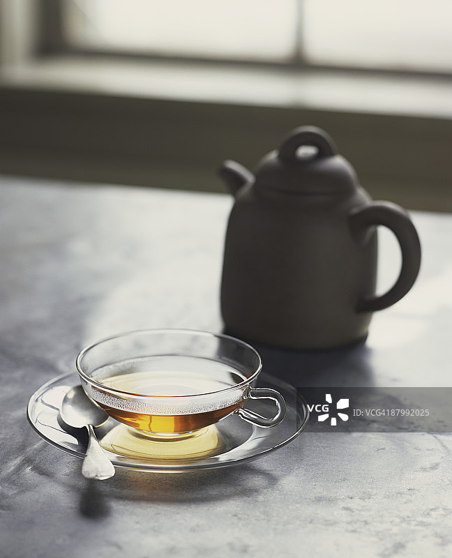 带茶壶的茶杯图片素材
