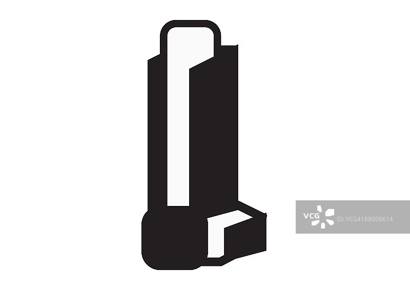 哮喘吸入器的黑白数字插图图片素材