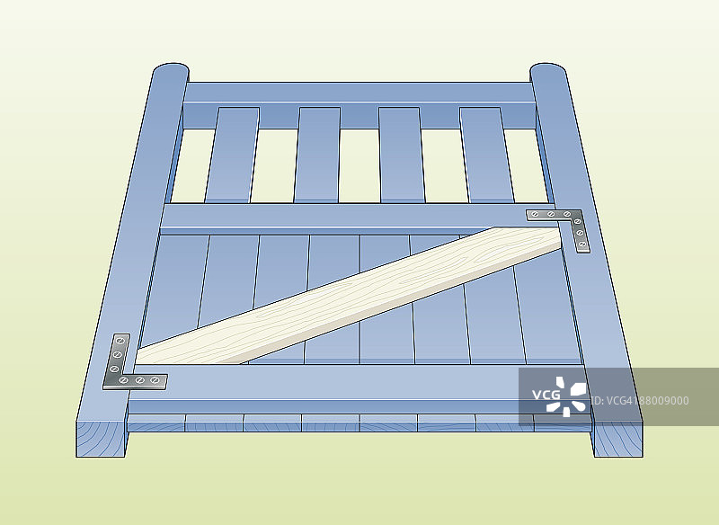 木门对角支撑加固数字插画图片素材