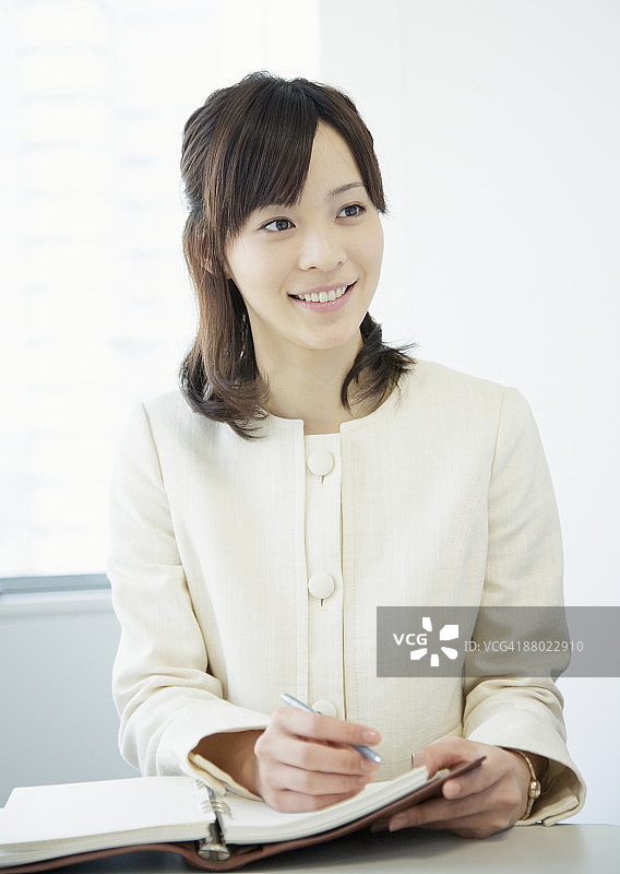 女商人汇报工作图片素材
