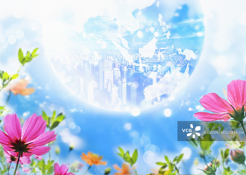 城市区域与花卉图片素材