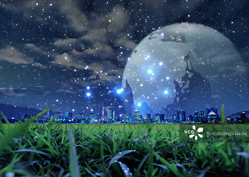 城市景观与星空图片素材