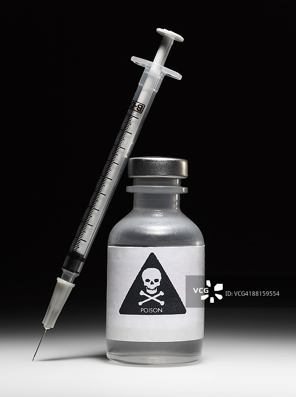 带有毒药标签的疫苗图片素材