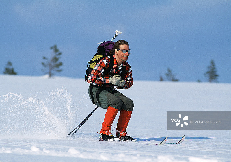 瑞典的越野滑雪者图片素材