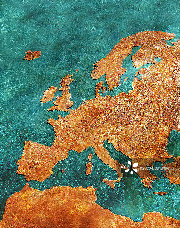 生锈的欧洲地图图片素材