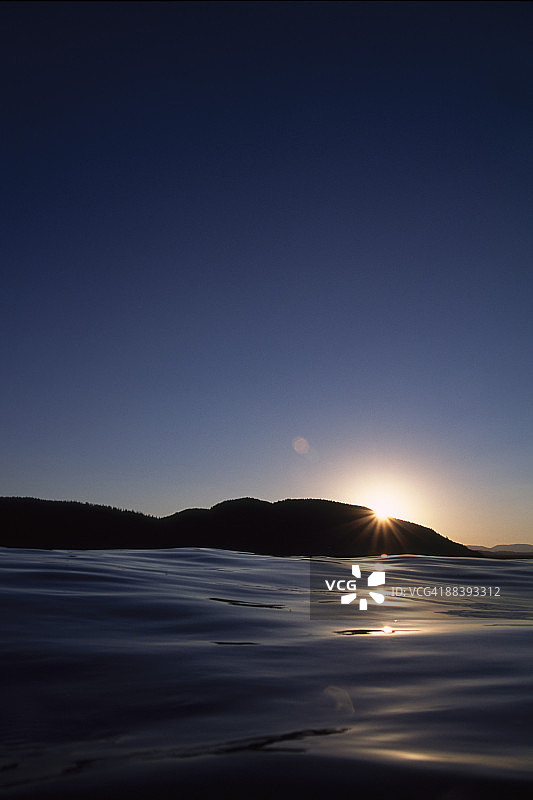 白鱼湖上空的日落图片素材