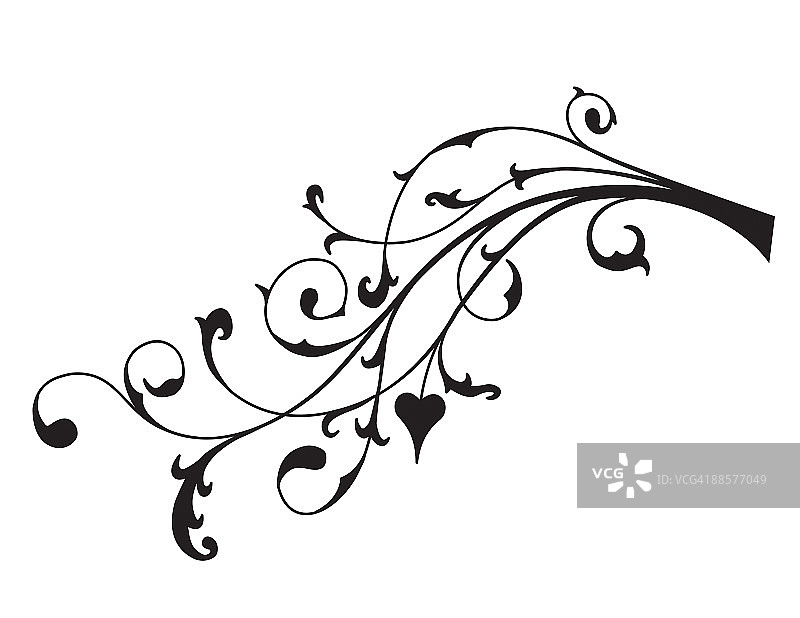 华丽花丝卷须图片素材