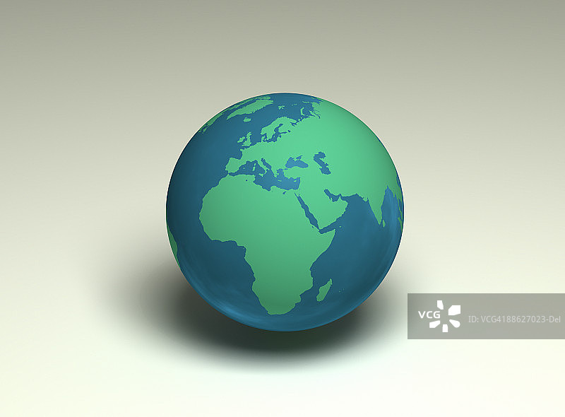 3D地球视角的欧洲，纯色背景图片素材