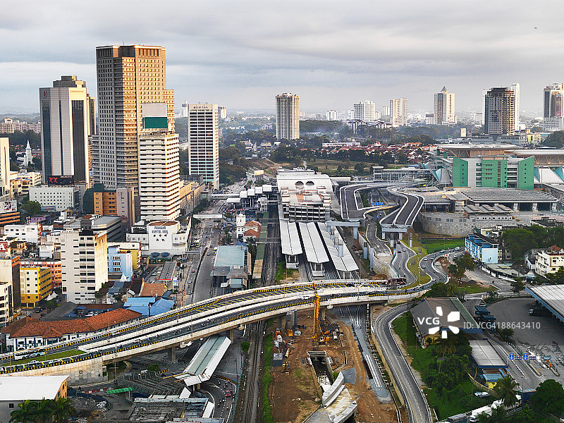 新山（柔佛巴鲁）市中心的航拍景色图片素材