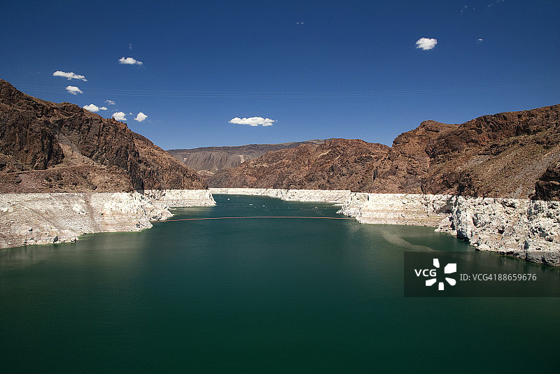 胡佛水坝/米德湖的水位线图片素材