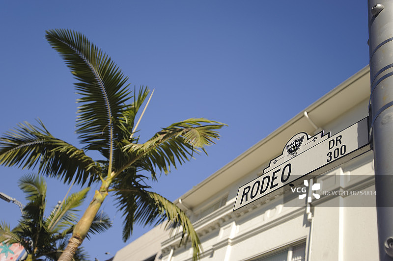 比佛利山庄的罗迪欧大道标志图片素材