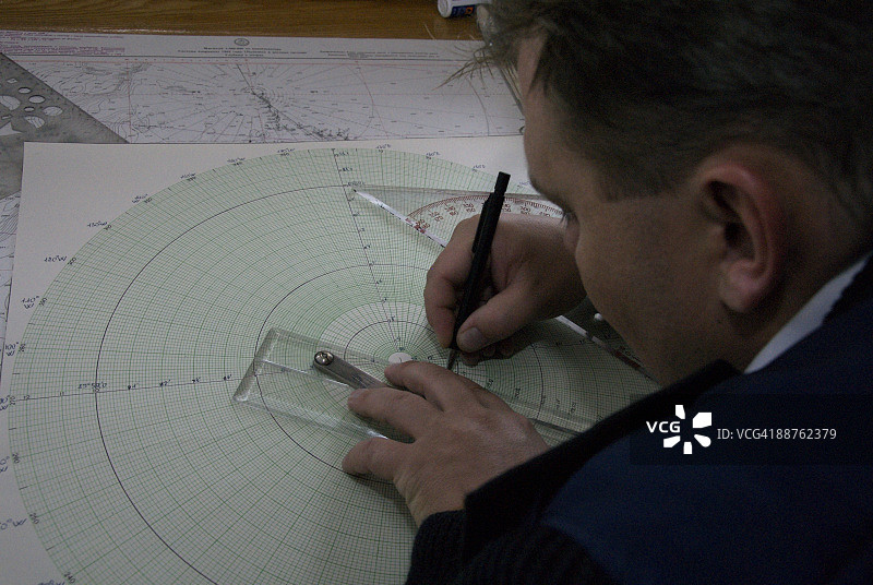 导航图表首次航行到北纬90度，纬度0度，亚马尔号破冰船，北冰洋图片素材