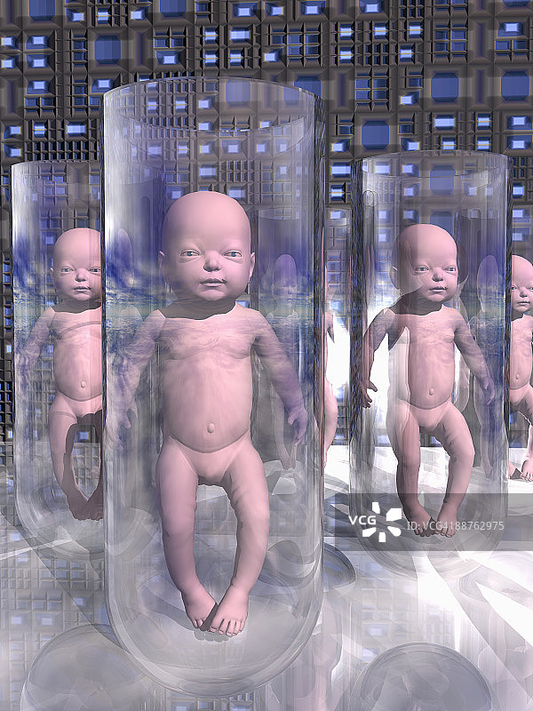 克隆人类试管婴儿插画图片素材