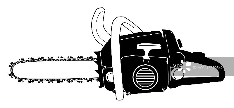 黑白电锯数字插图图片素材