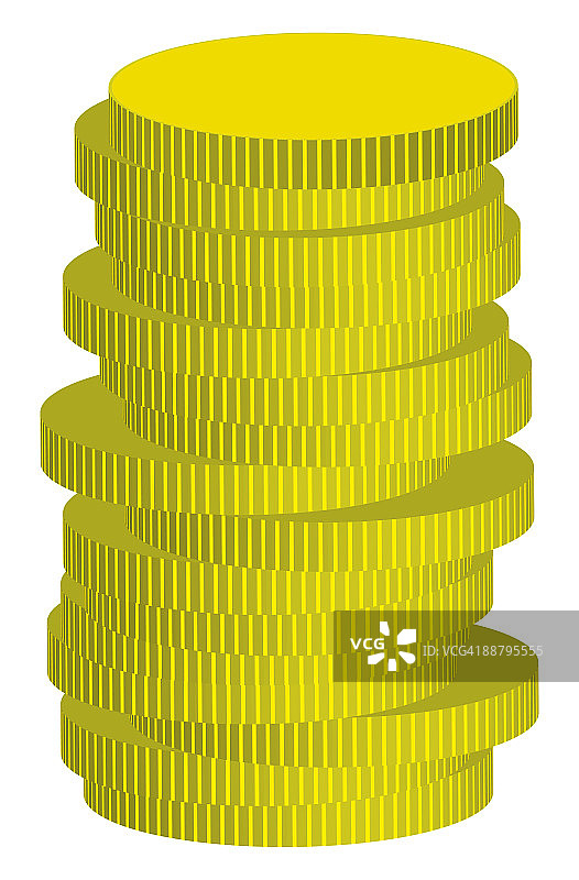 一堆金币数字插画图片素材