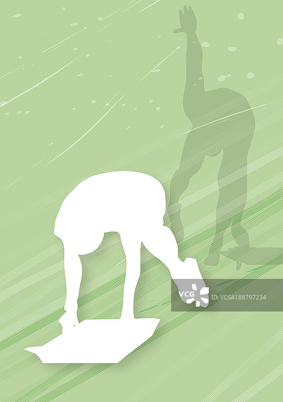 两个男人准备参加俯式冰橇比赛图片素材