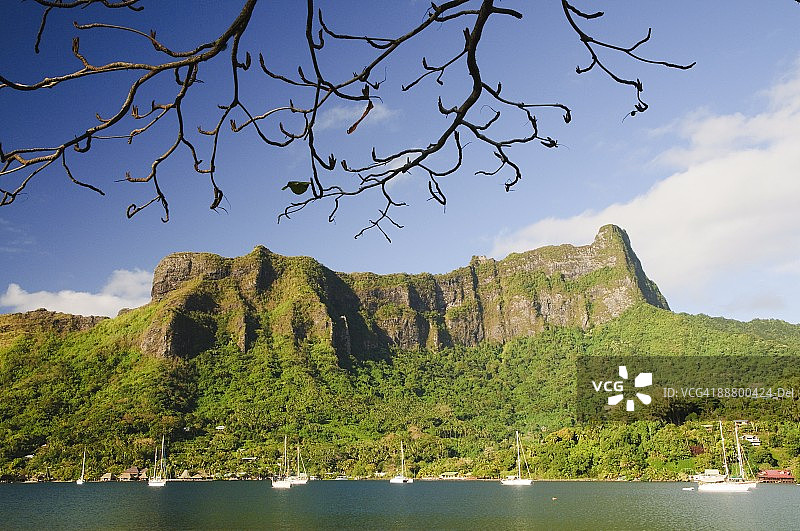 法属波利尼西亚茉莉雅岛库克湾，南太平洋图片素材