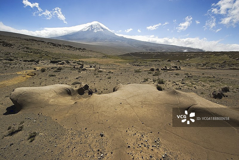 钦博拉索火山西侧的风蚀地貌，厄瓜多尔中部高地图片素材