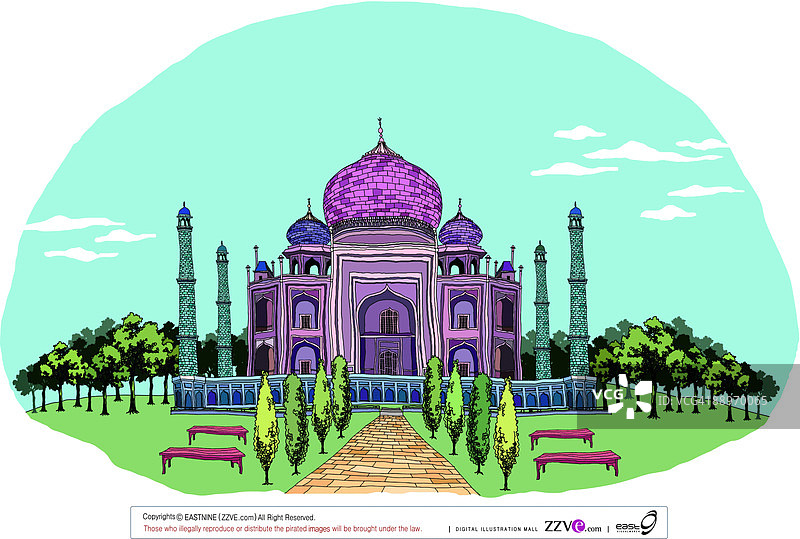 装饰过的纪念碑与正式花园图片素材