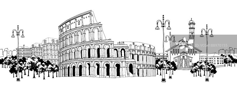 废墟圆形剧场图片素材