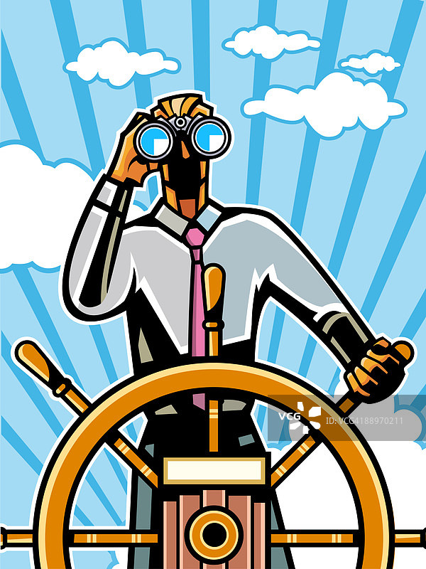 手持望远镜的商人图片素材